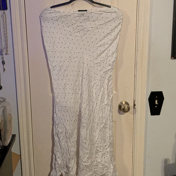 Bardot White Maxi Skirt with Black Polka Dots